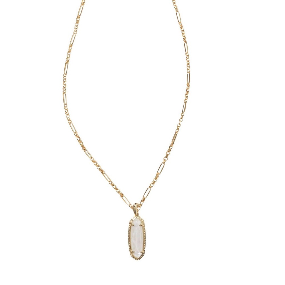 Kendra Scott Eva Small Long Pendant Necklace in Mother of Pearl NWT